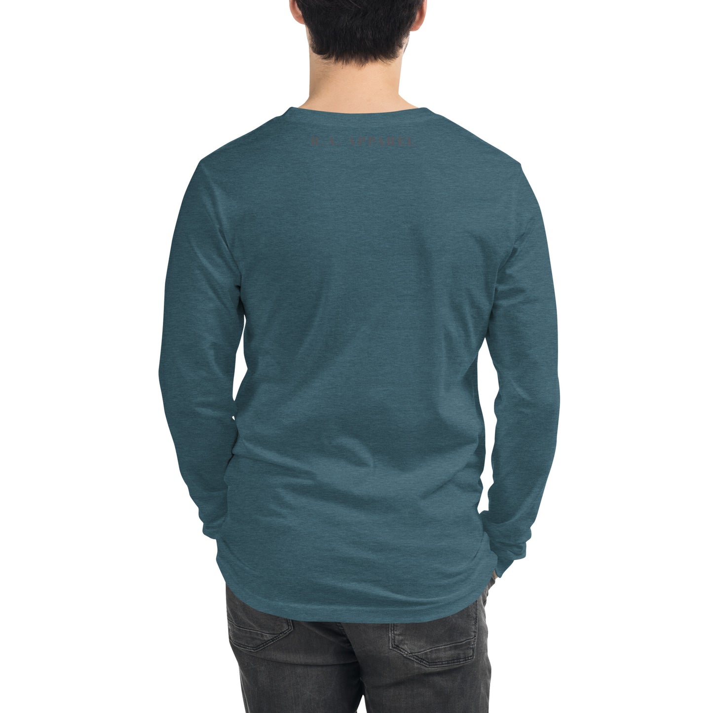 Avenor Long Sleeve Shirt product image 56 in Heather Mauve, size S, with back view and design placement.