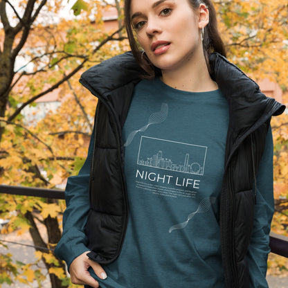 Afterhours Long Sleeve Shirt - Left Placement image 26: Red version, size S with front view of the Night Life range.