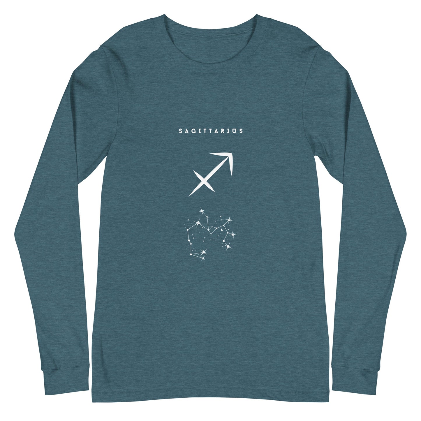 Image 10 of Black Arrowborne Long Sleeve Shirt - Left Placement, size L, with Sagittarius artwork visible in front view.