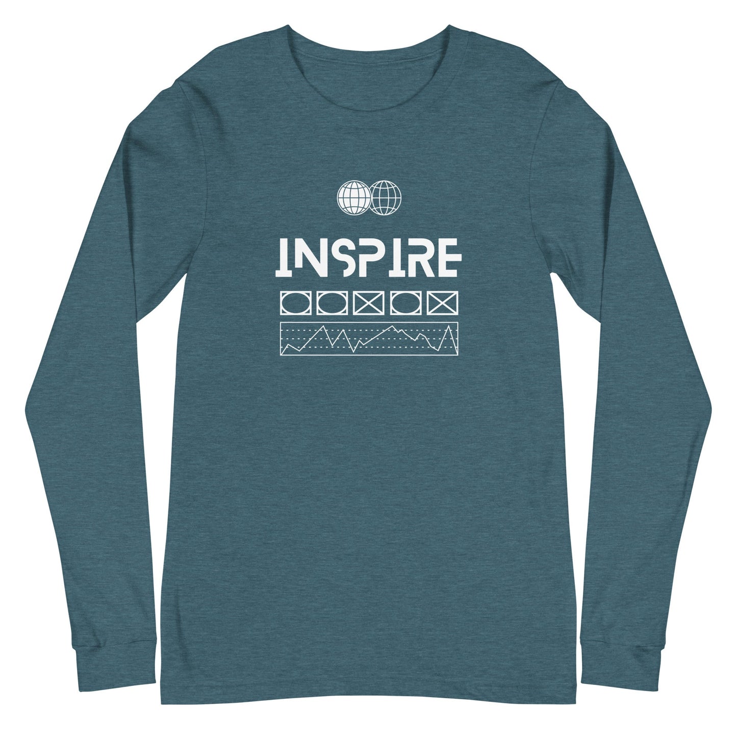 Inspireline Long Sleeve Shirt - Left Placement image 9 in Black, size M, showing front view for the Inspire design.