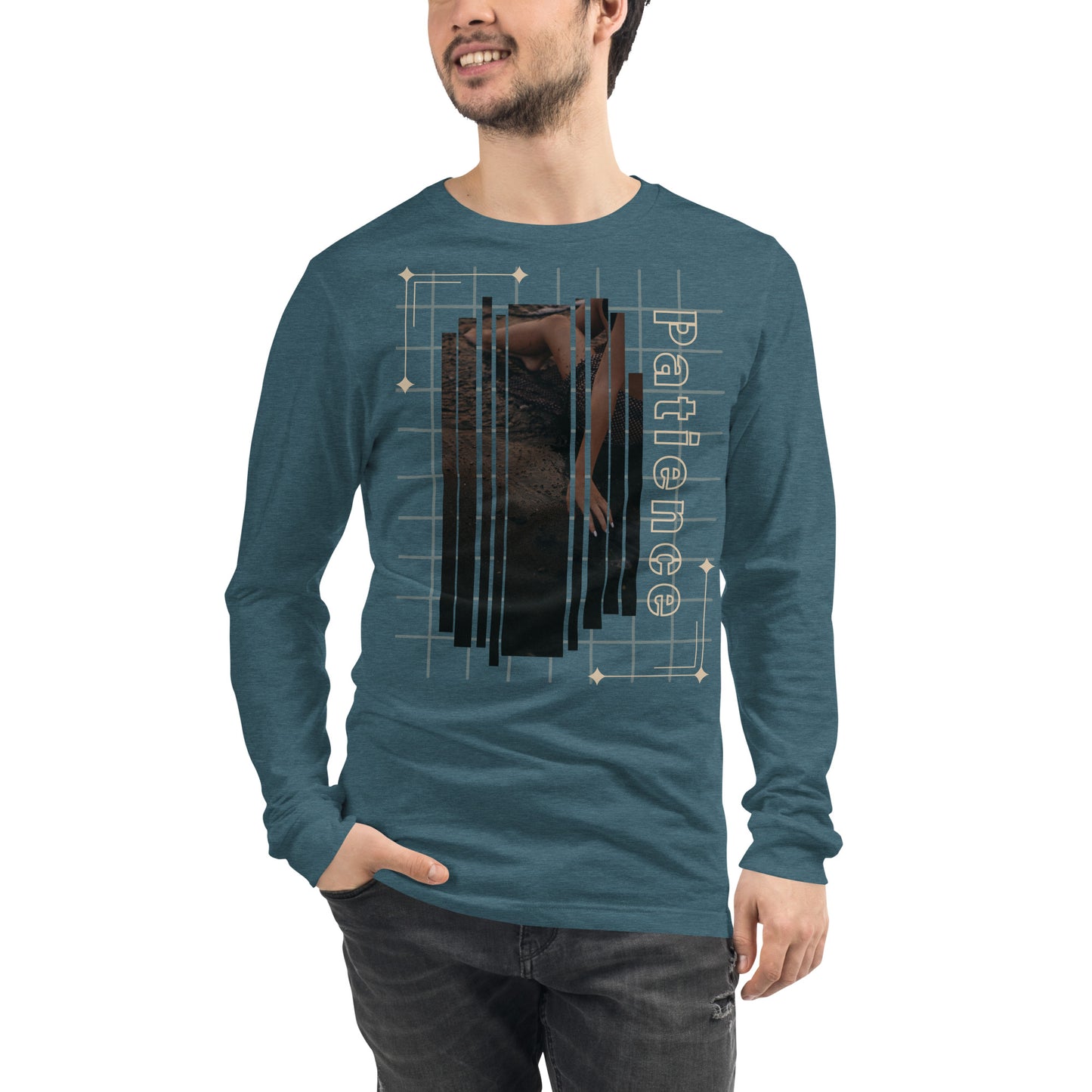 Stillwater Long Sleeve Shirt - Left Placement image 19: Maroon version, size XS with front view of the Patience range.