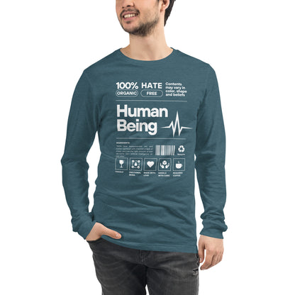 Human Form Long Sleeve Shirt - Left Placement by R.A. Apparel, image 19, front view, Maroon, size XS, left placement.