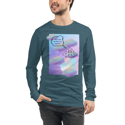 Sprinkle Theory Long Sleeve Shirt - Left Placement by R.A. Apparel, image 61, front view, Heather Mauve, size XS, left placement.