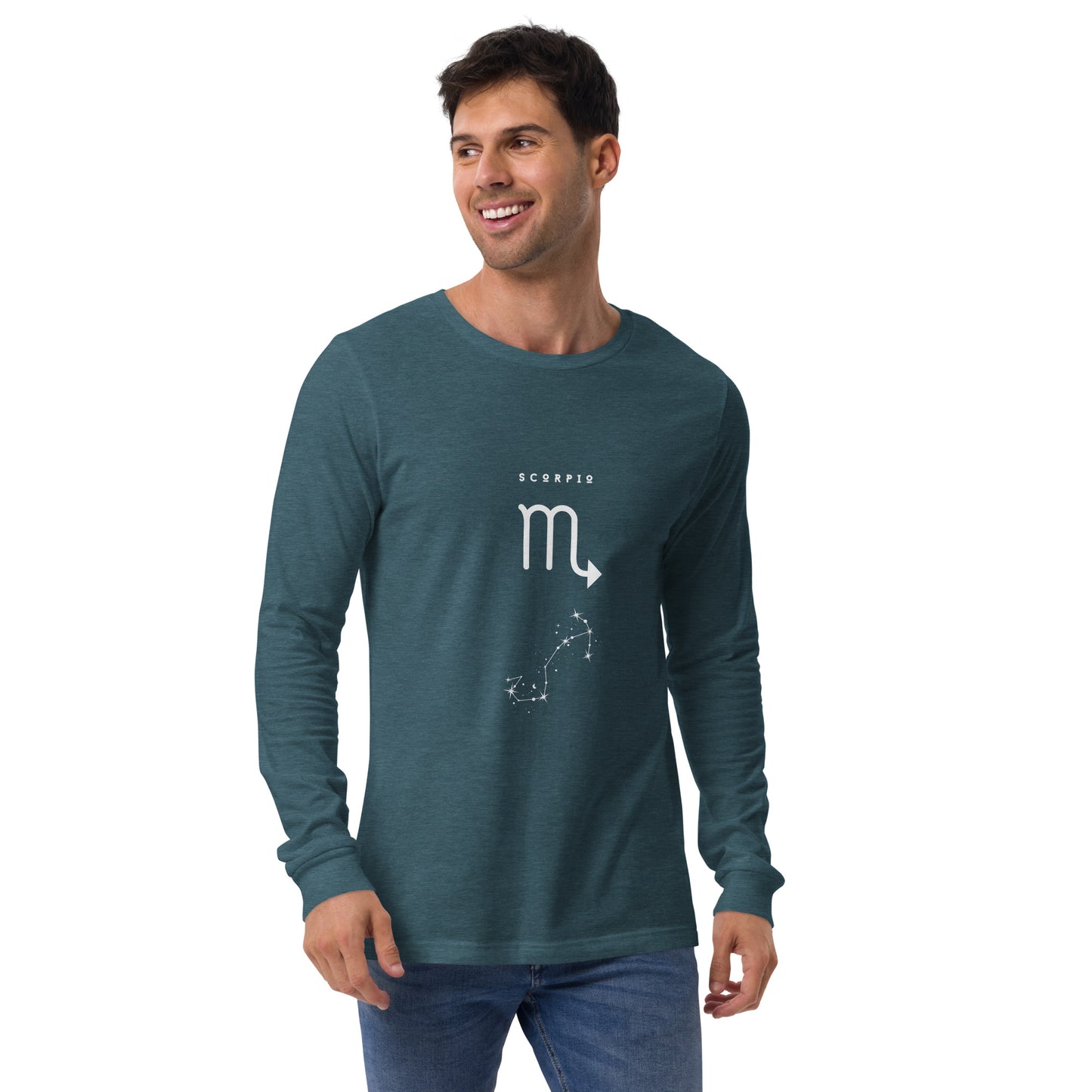 Sabletide Long Sleeve Shirt - Left Placement image 19 in Maroon, size XS, showing front view for the Scorpio design.