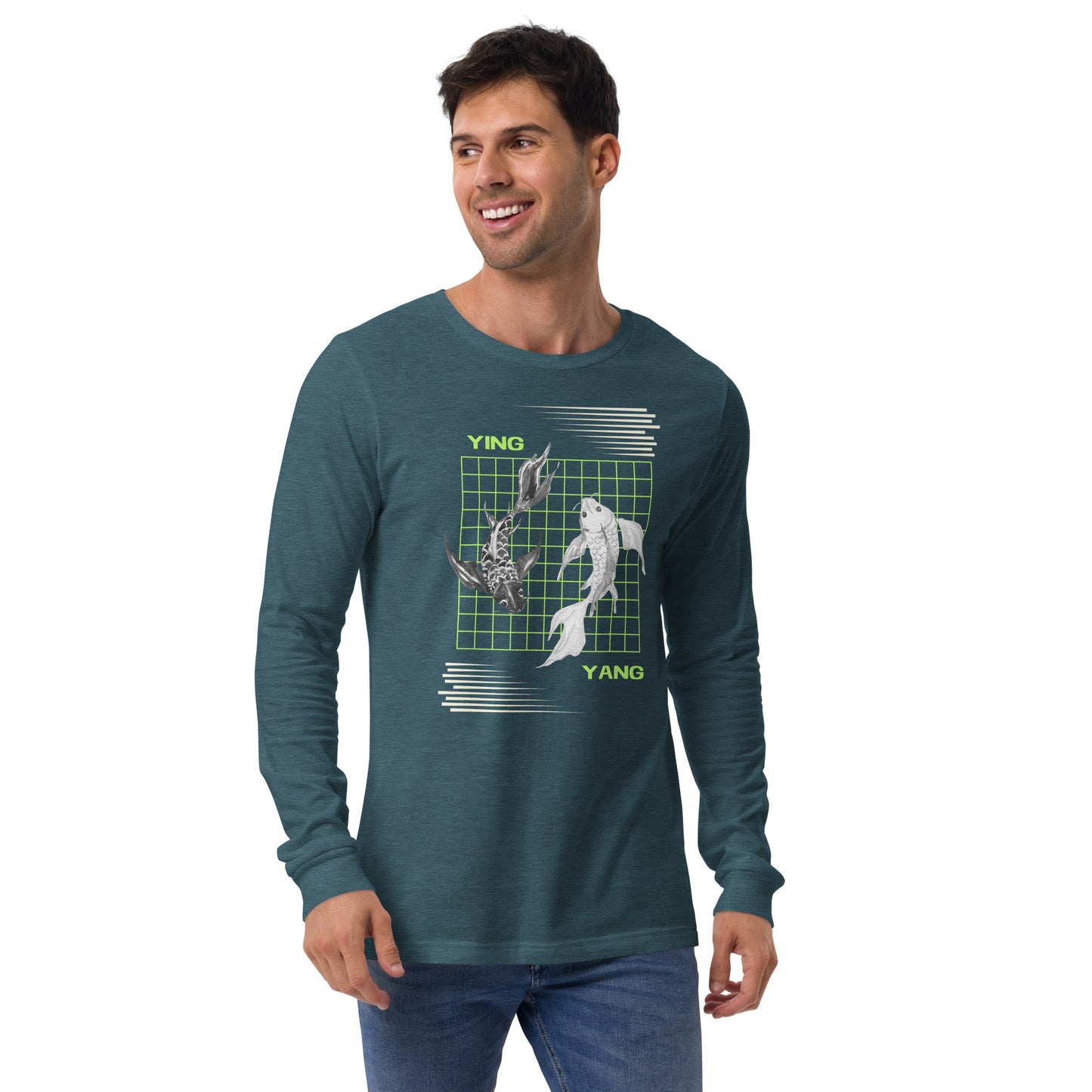Equinoxe Long Sleeve Shirt image 19 in Maroon, size XL, showing front view for the Ying and Yang design.