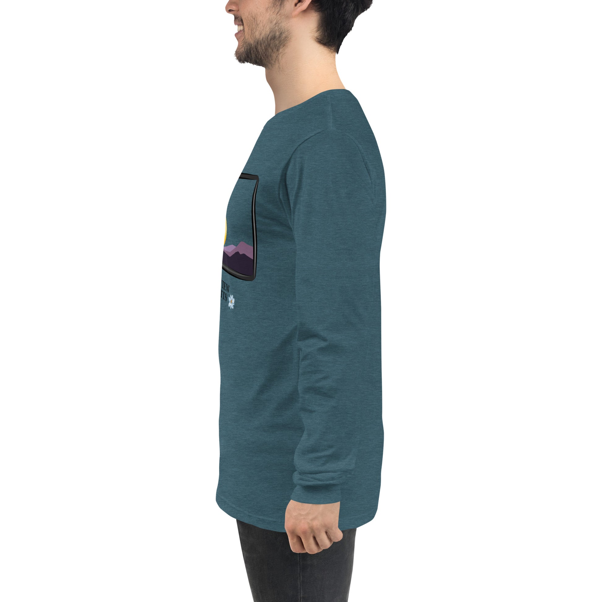 Avenor Long Sleeve Shirt product image 57 in Heather Mauve, size M, with left-side angle and design placement.