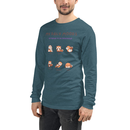 Image 65 of Heather Mauve Mood Diary Long Sleeve Shirt - Left Placement, size XL, with My Daily Moods artwork visible in front view, left-side angle.