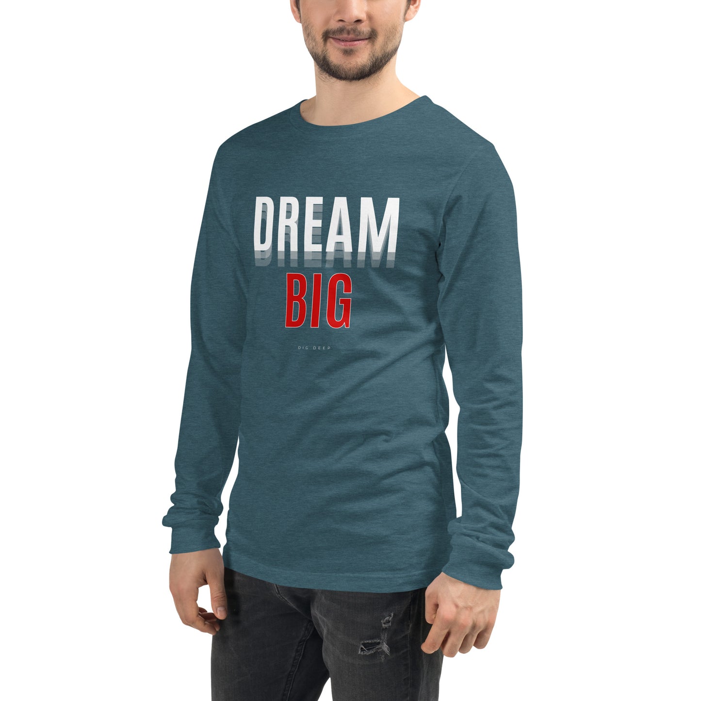 Skyline Dream Long Sleeve Shirt - Left Placement product image 35 in Dark Grey Heather, size XL, with front view, left-side angle and left placement.
