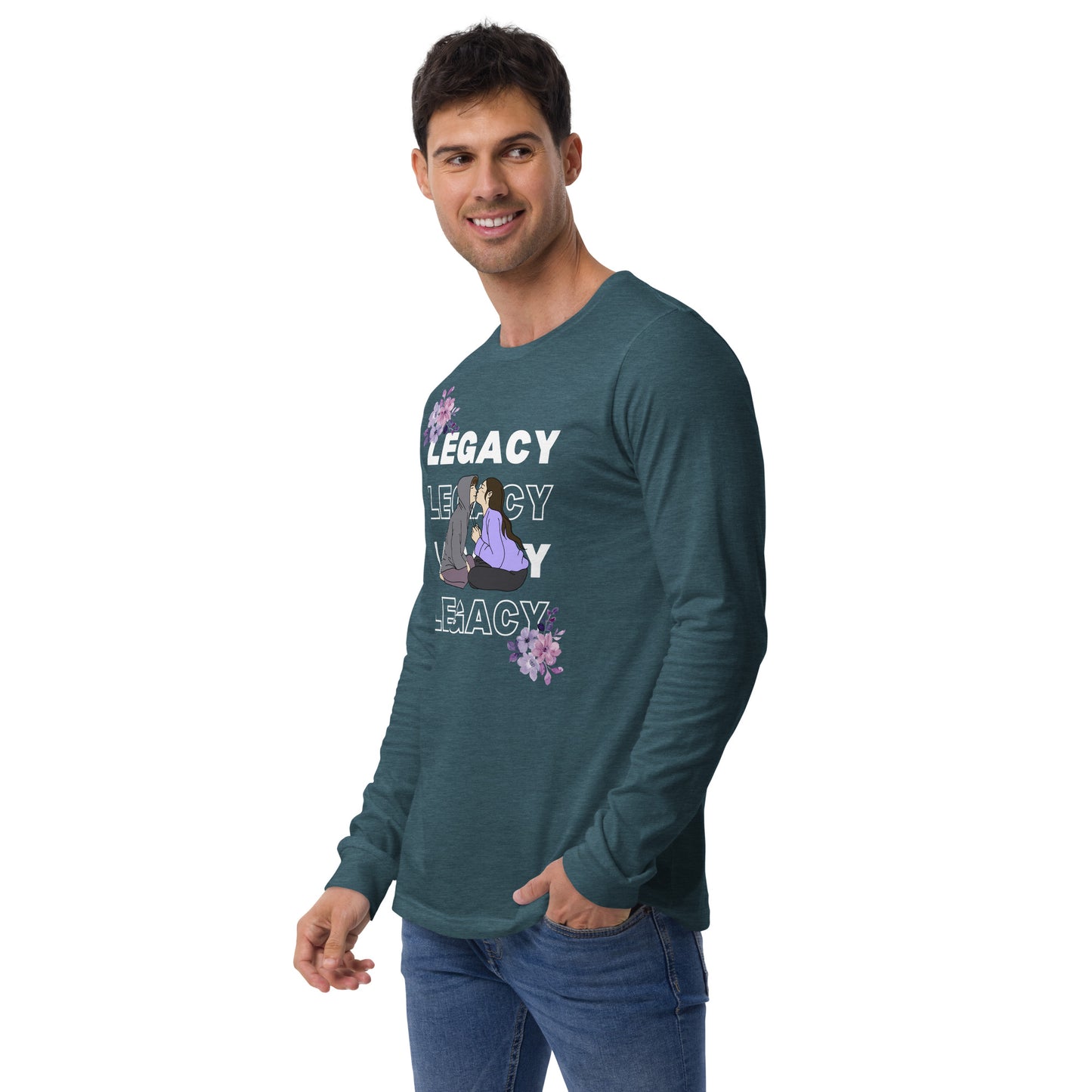 Heirloom Long Sleeve Shirt - Left Placement product image 20 in Maroon, size XL, with front view, left-side angle and left placement.