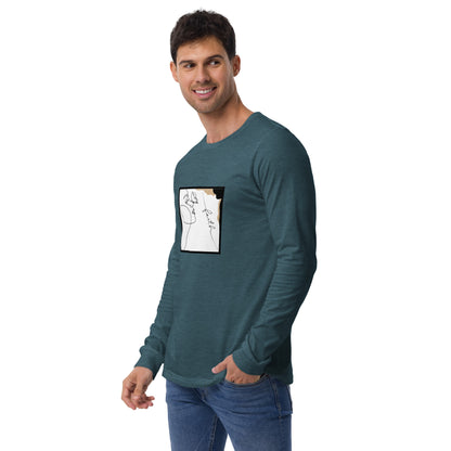 Faithline Long Sleeve Shirt - Left Placement by R.A. Apparel, image 20, front view, left-side angle, Maroon, size XL, left placement.