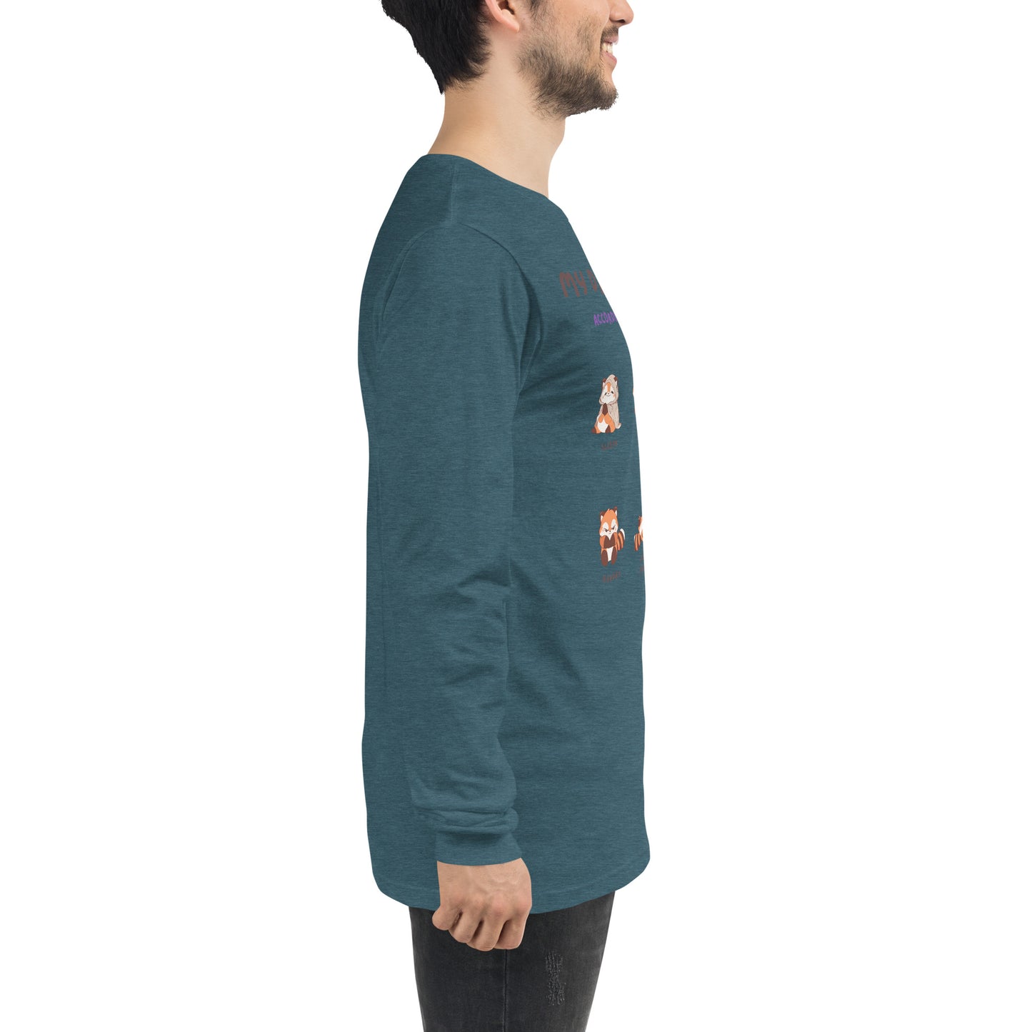 Mood Diary Long Sleeve Shirt - Left Placement image 64: Heather Mauve version, size L with right-side angle of the My Daily Moods range.