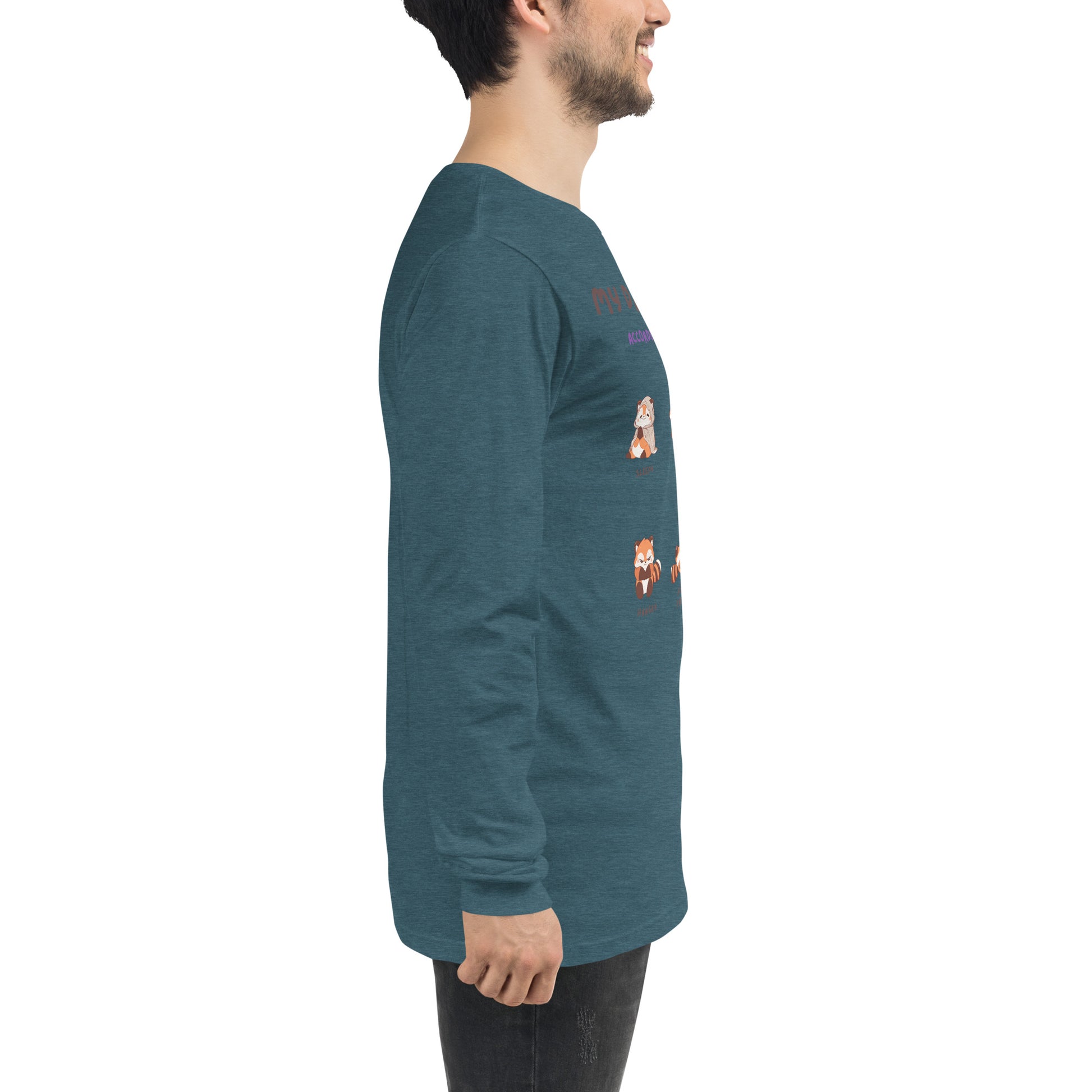 Mood Diary Long Sleeve Shirt - Left Placement image 64: Heather Mauve version, size L with right-side angle of the My Daily Moods range.