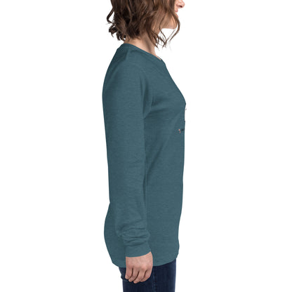 Cute Haunt Long Sleeve Shirt - Left Placement image 65: Heather Mauve version, size XL with right-side angle of the Too Cute to Spook range.