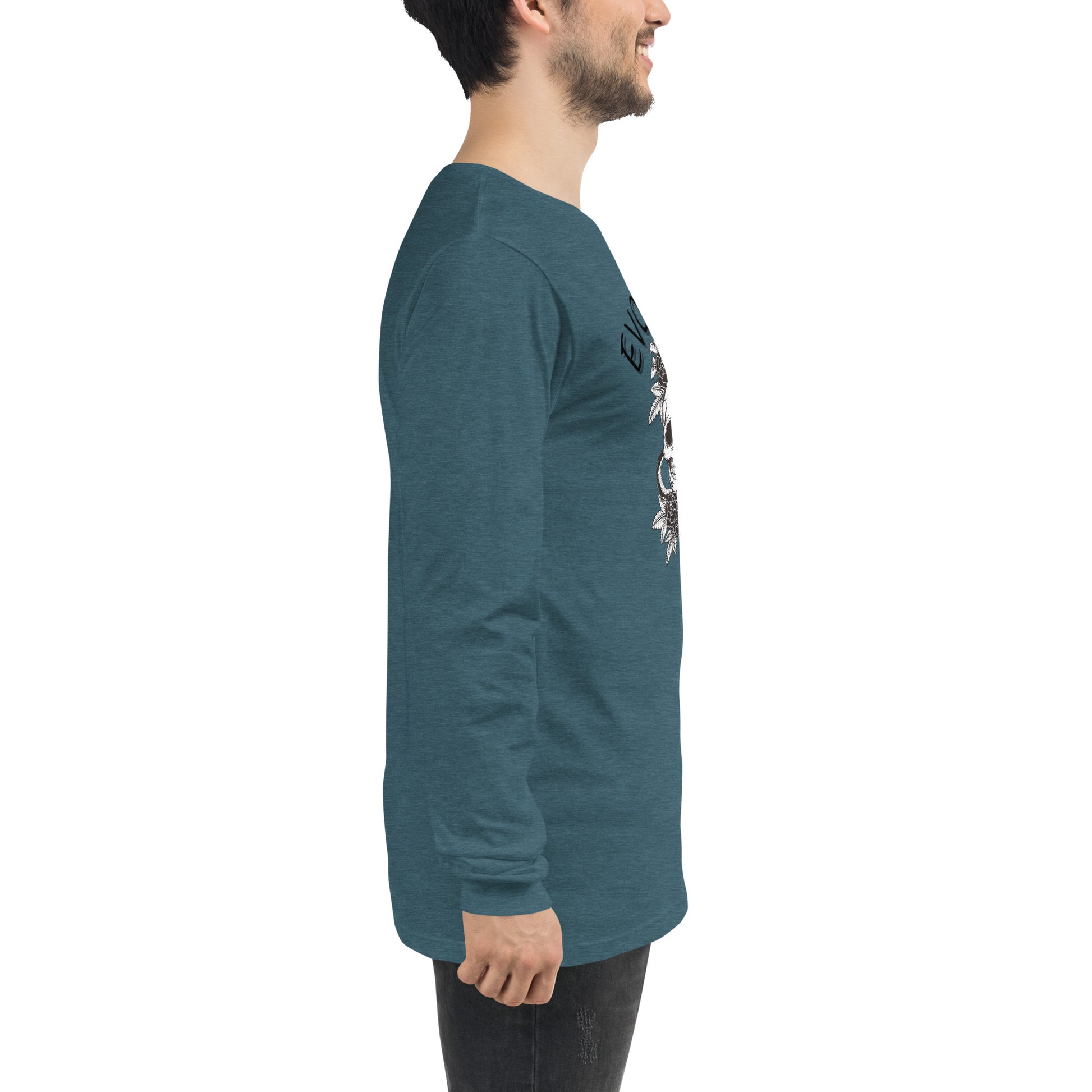 Evolution Long Sleeve Shirt - Left Placement product image 64 in Gold, size XL, with right-side angle and left placement.