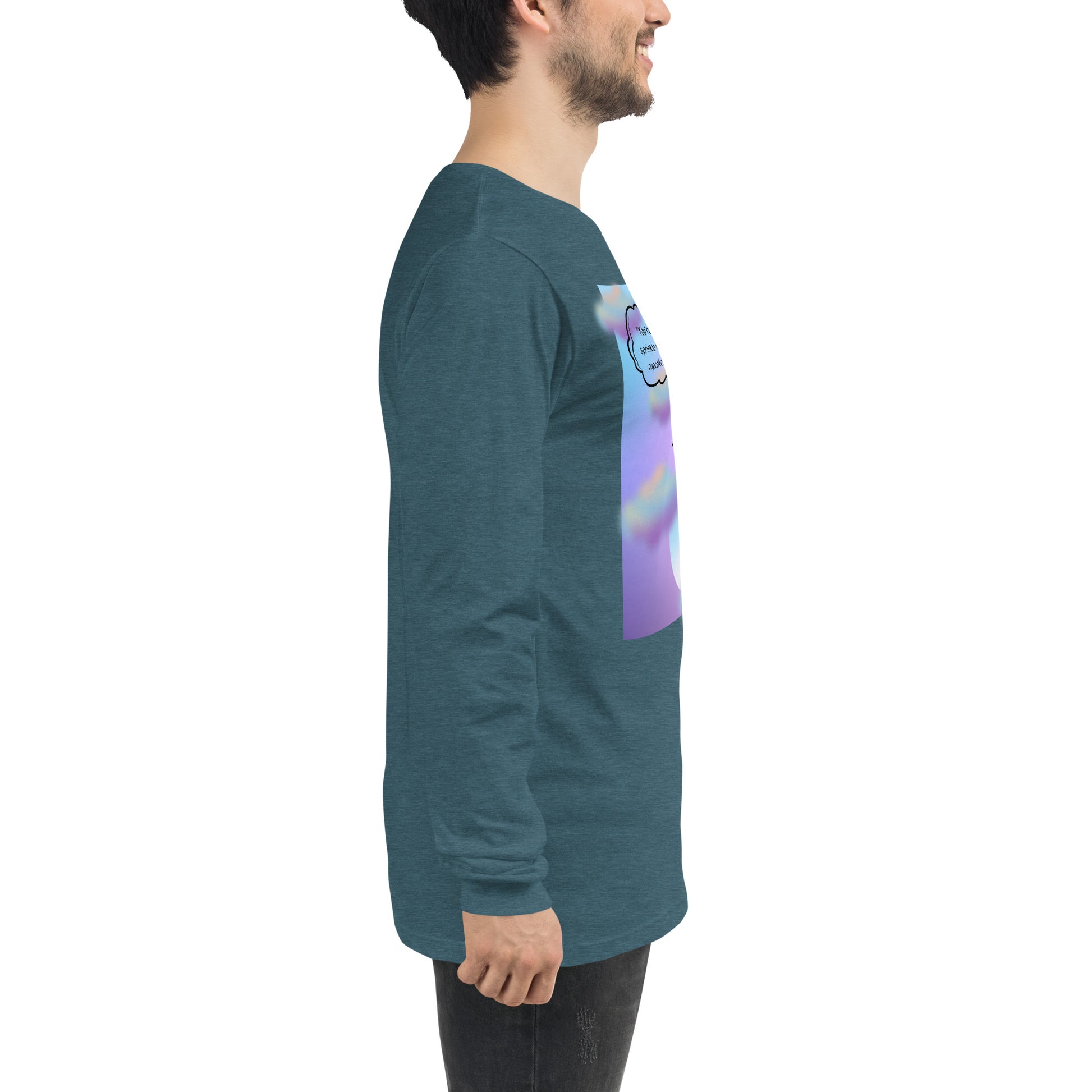 Sprinkle Theory Long Sleeve Shirt - Left Placement image 64: Heather Mauve version, size L with right-side angle of the You're the Sprinkle to My Cupcake range.