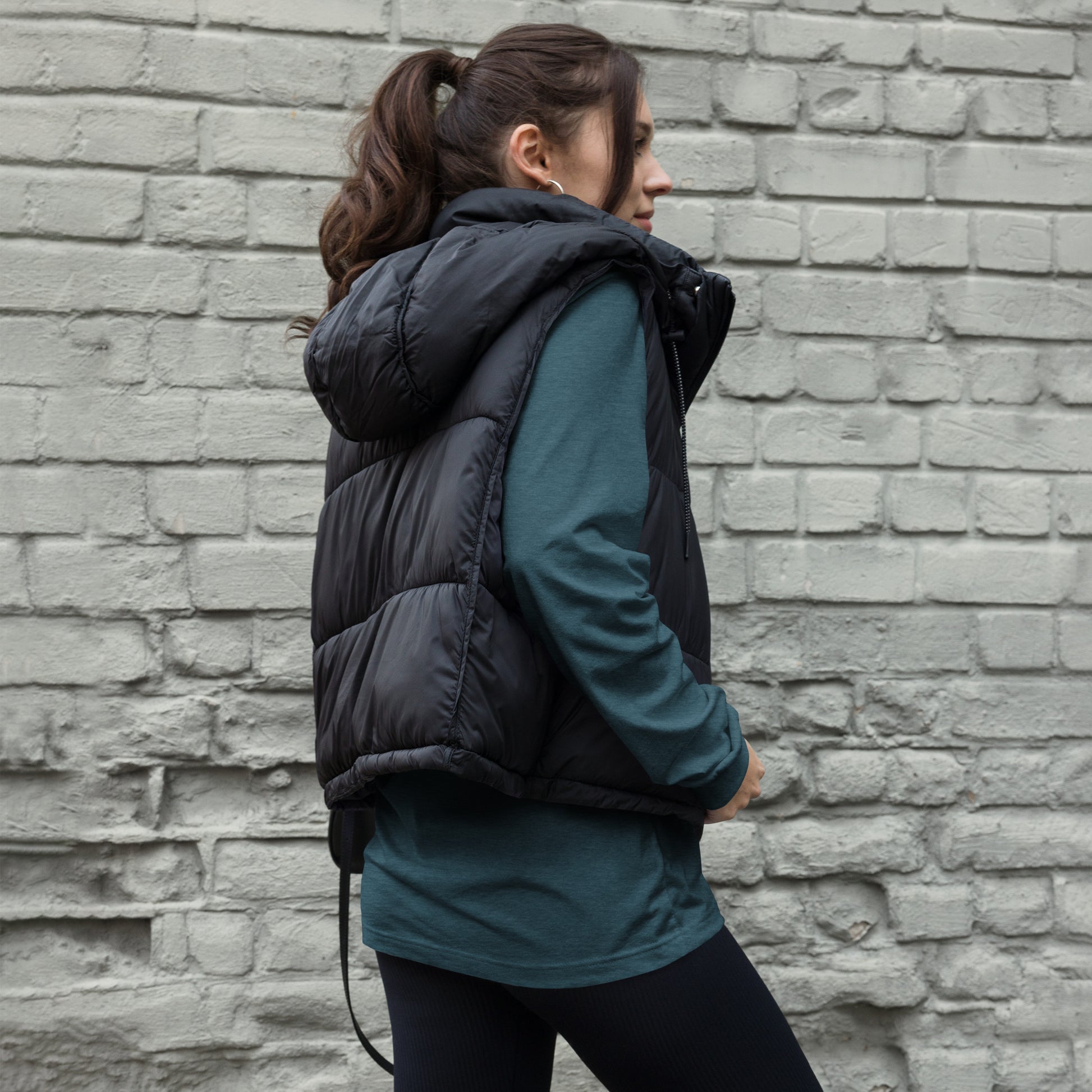 Fortitude Long Sleeve Shirt - Left Placement product image 27 in Dark Grey Heather, size M, with back view, right-side angle and left placement.
