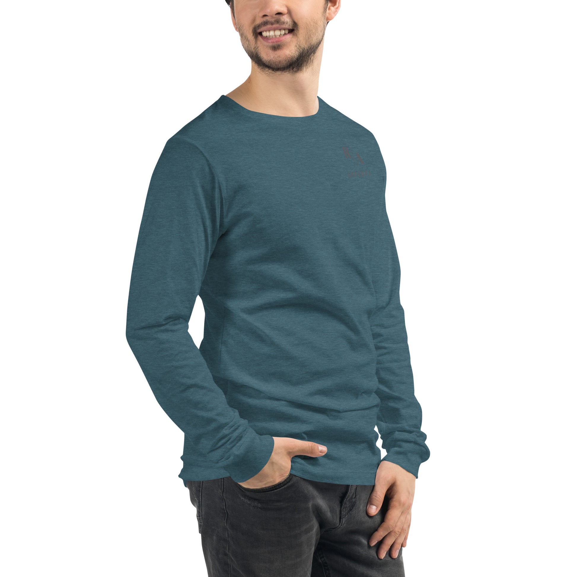 Blind Signal Long Sleeve Shirt - Left Placement 39 product image 16 in Red, size L, with front view, right-side angle and left placement.