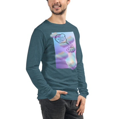 Sprinkle Theory Long Sleeve Shirt - Left Placement product image 66 in Storm, size XS, with front view, right-side angle and left placement.