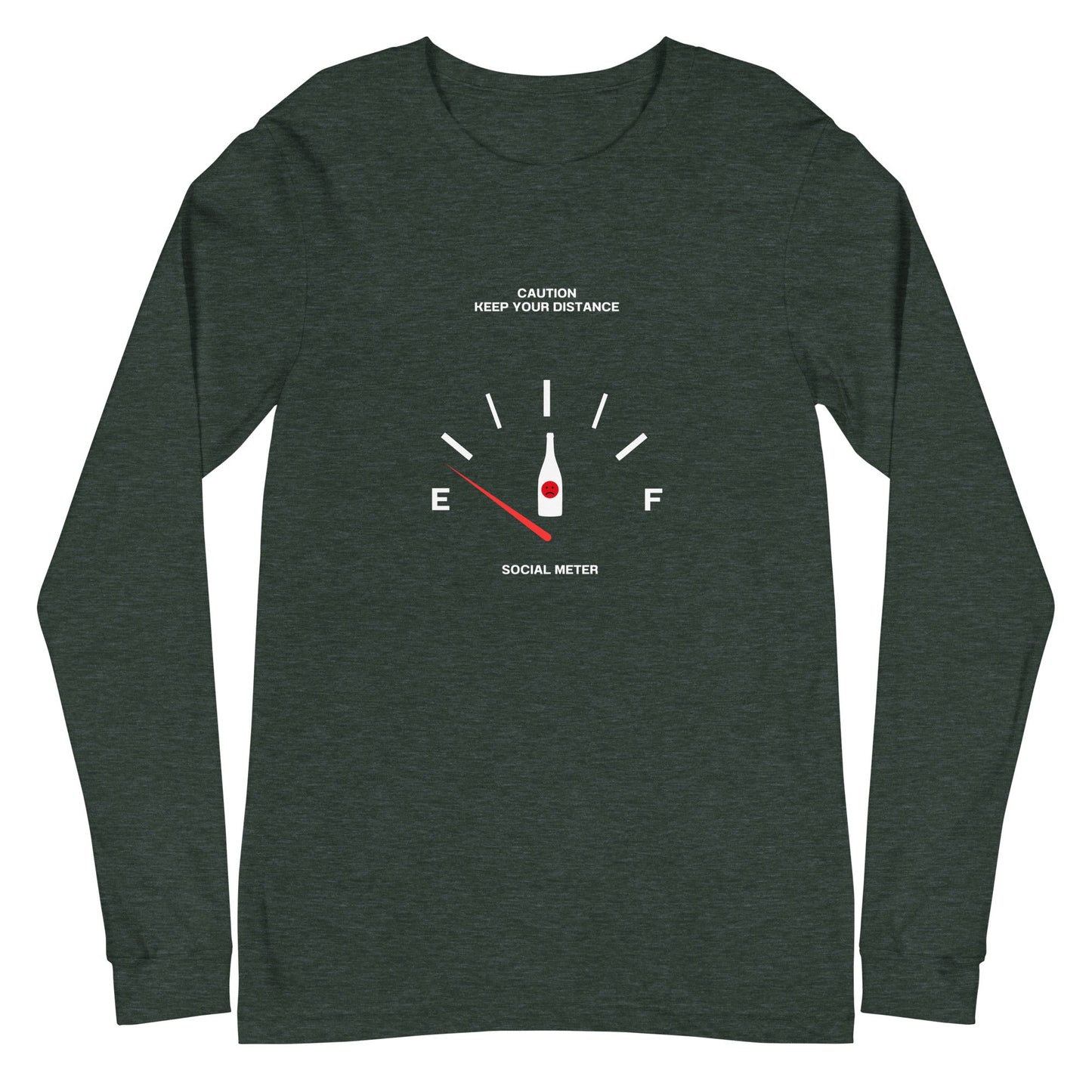 Social Static Long Sleeve Shirt - Left Placement product image 5 in Black Heather, size XL, with front view and left placement.