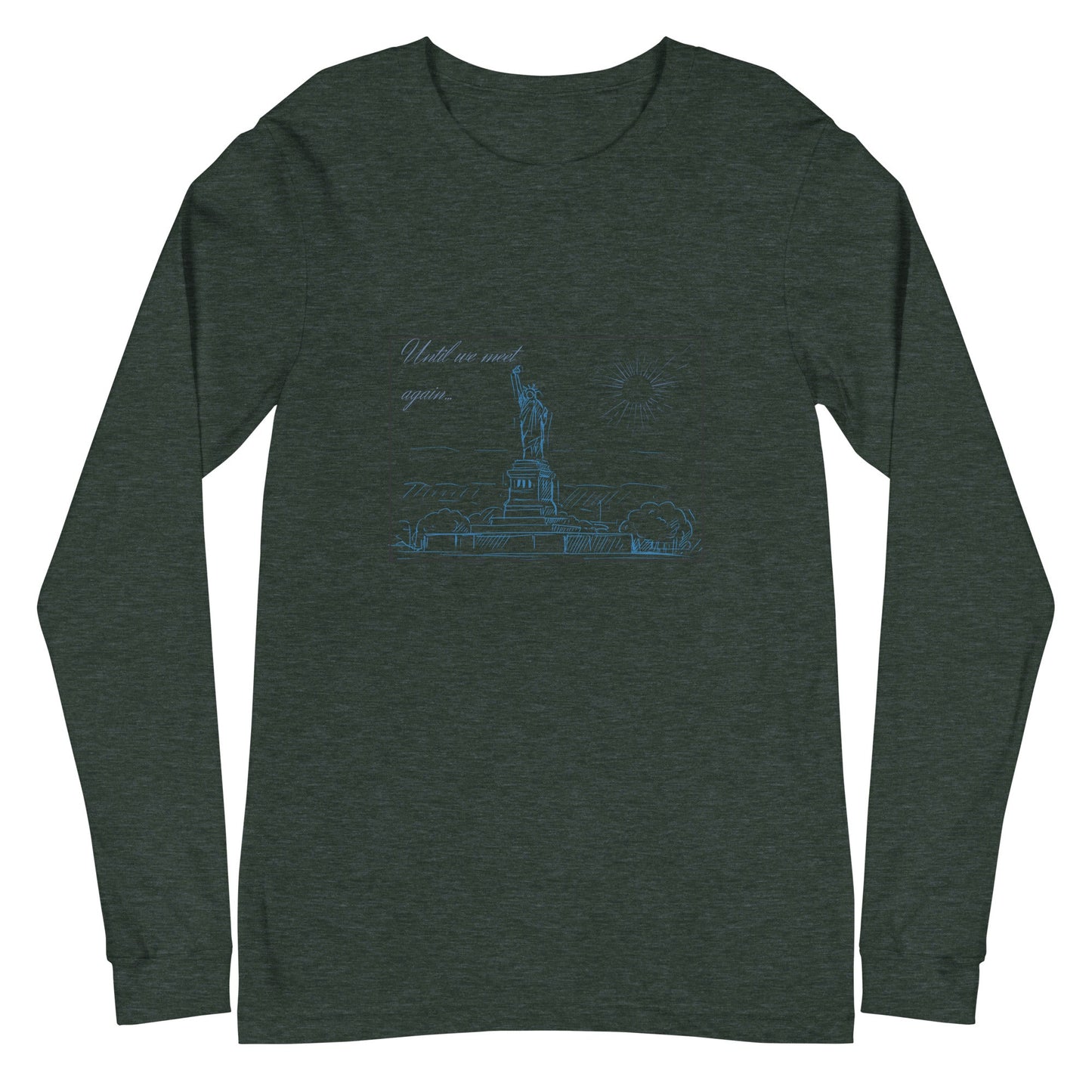 Farewell Bloom Long Sleeve Shirt - Left Placement by R.A. Apparel, image 6, front view, Black Heather, size 2XL, left placement.