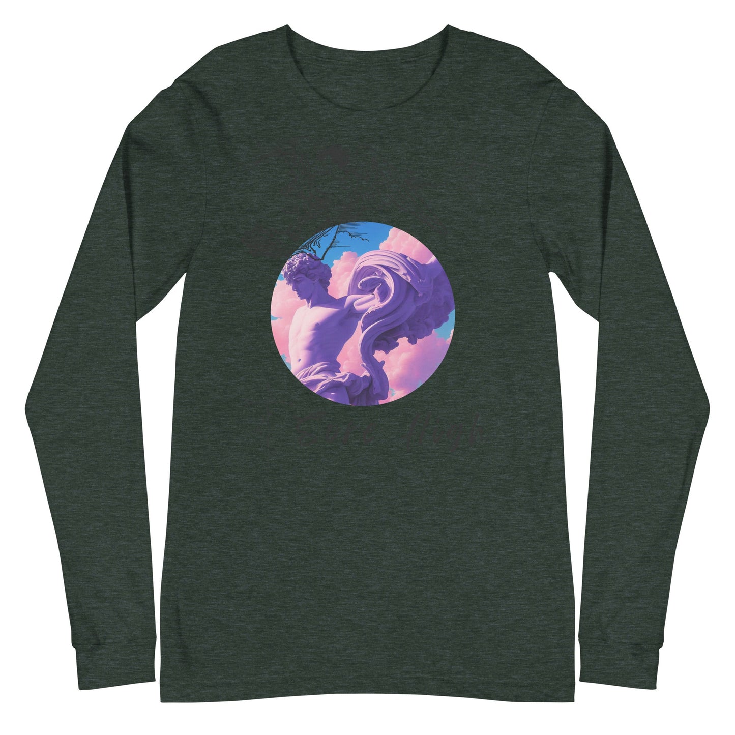 Image 6 of Black Heather Skyborne Long Sleeve Shirt - Left Placement, size 2XL, with Sore High artwork visible in front view.