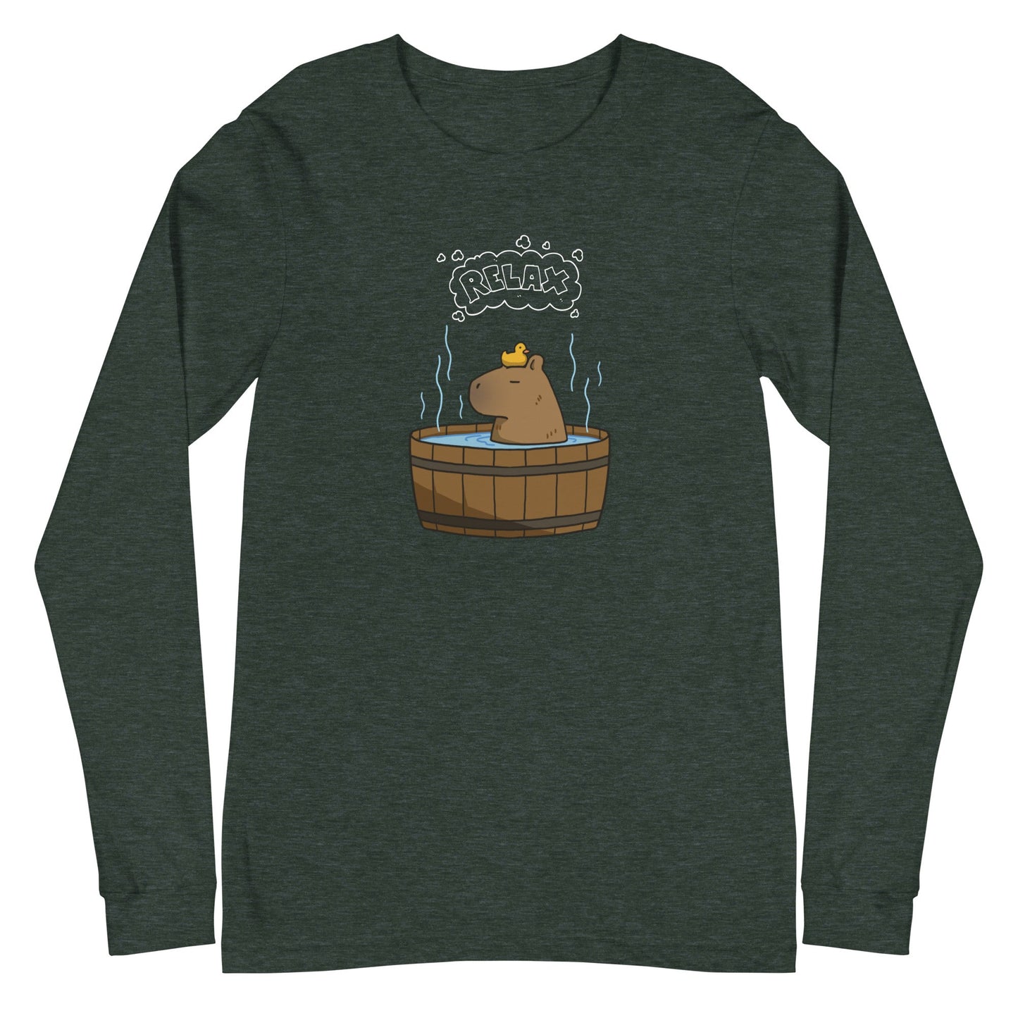 Slow Hour Long Sleeve Shirt - Left Placement by R.A. Apparel, image 6, front view, Black Heather, size 2XL, left placement.