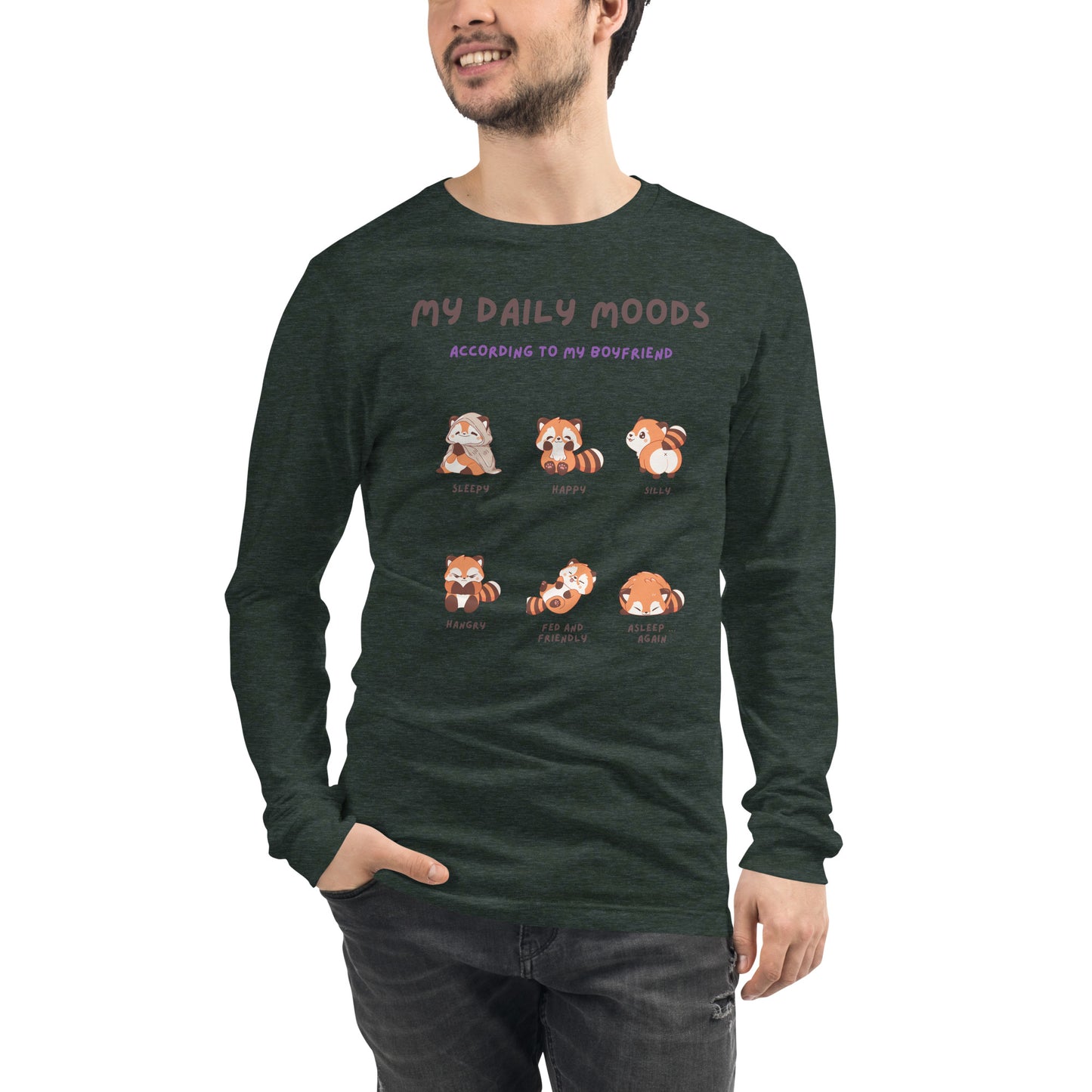 Mood Diary Long Sleeve Shirt - Left Placement image 91 in selected colour, showing front view for the My Daily Moods design.