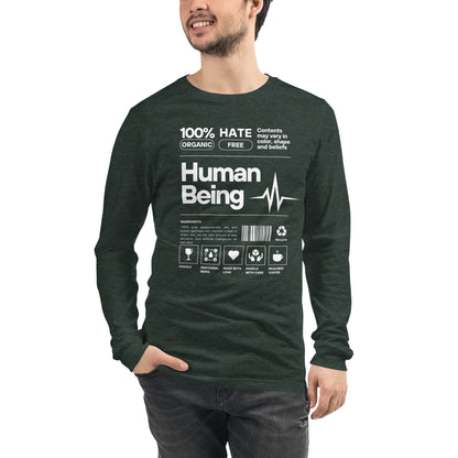 Human Form Long Sleeve Shirt - Left Placement image 29: Red version, size XL with front view of the Human Being range.