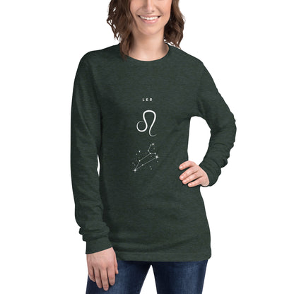 Solmane Long Sleeve Shirt - Left Placement image 57: Heather Deep Teal version, size M with front view of the Leo range.