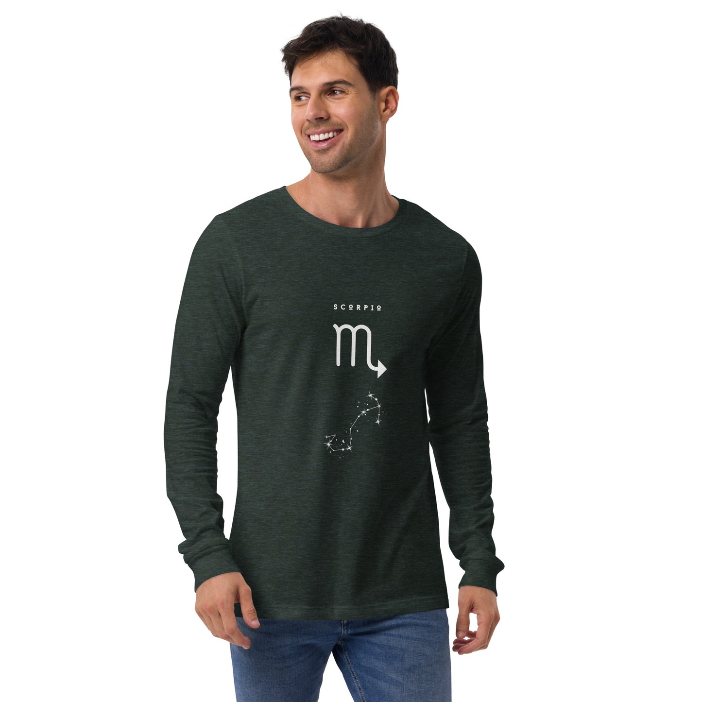 Sabletide Long Sleeve Shirt - Left Placement image 11 in Black, size XL, showing front view for the Scorpio design.
