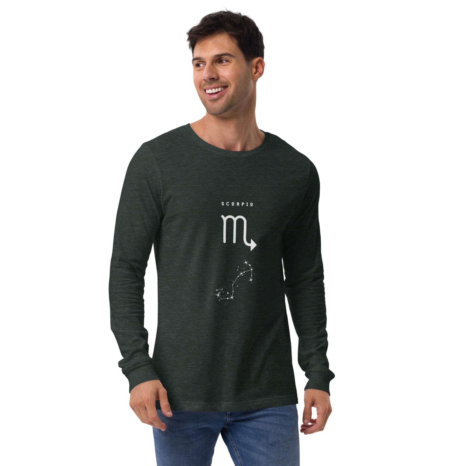 Sabletide Long Sleeve Shirt - Left Placement image 11 in Black, size XL, showing front view for the Scorpio design.