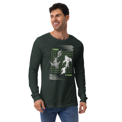 Equinoxe Long Sleeve Shirt image 11 in Navy, size S, showing front view for the Ying and Yang design.