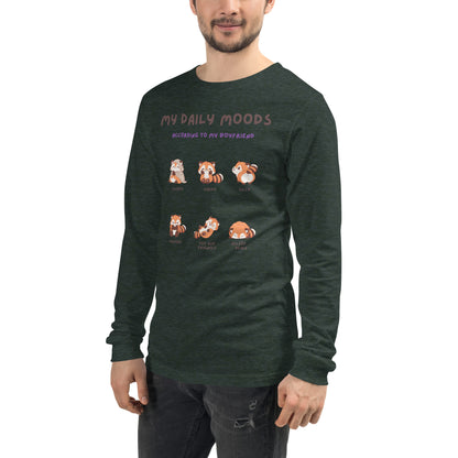 Image 95 of selected colour Mood Diary Long Sleeve Shirt - Left Placement, with My Daily Moods artwork visible in front view, left-side angle.