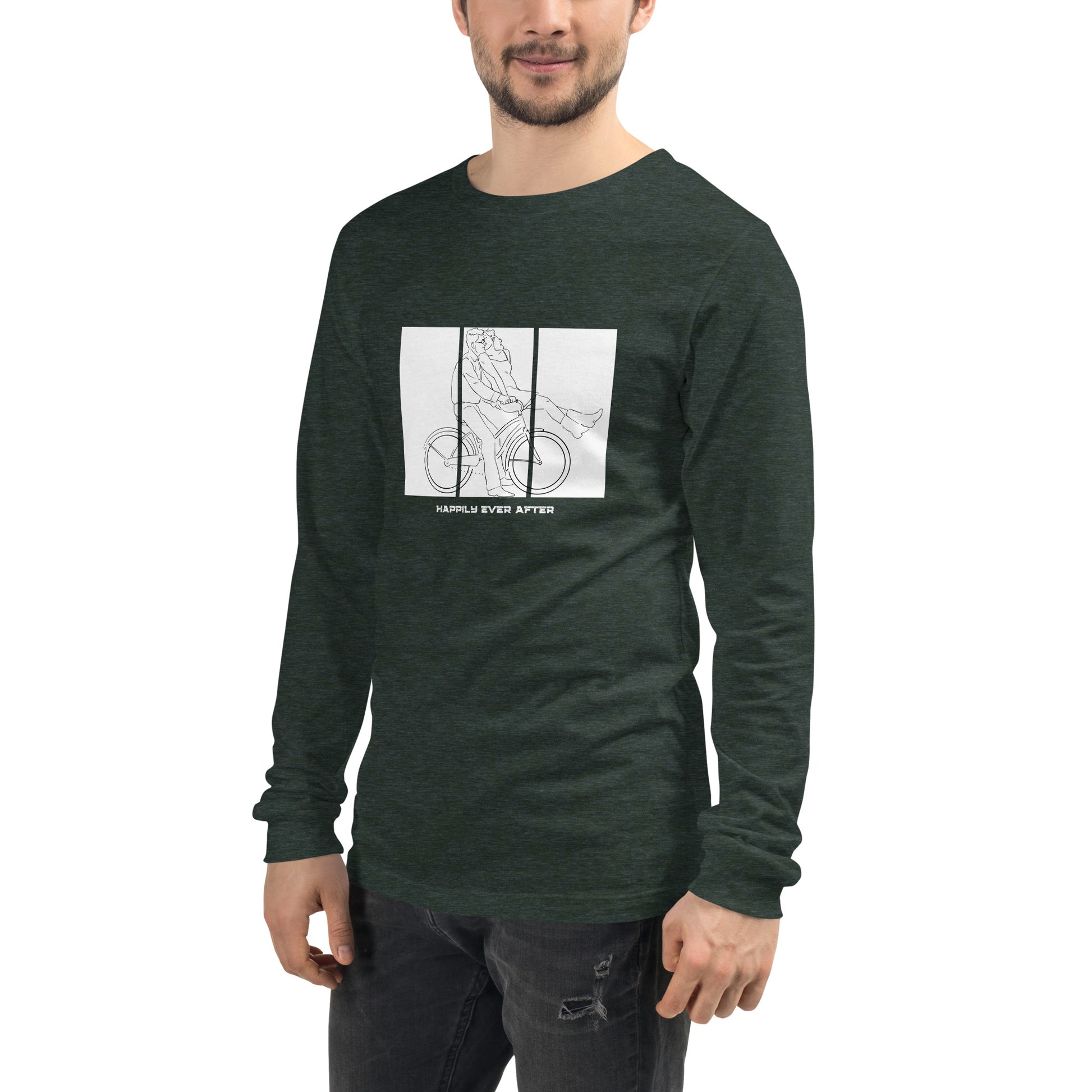 Ever After Long Sleeve Shirt - Left Placement image 95 in selected colour, showing front view, left-side angle for the Happily Ever After design.