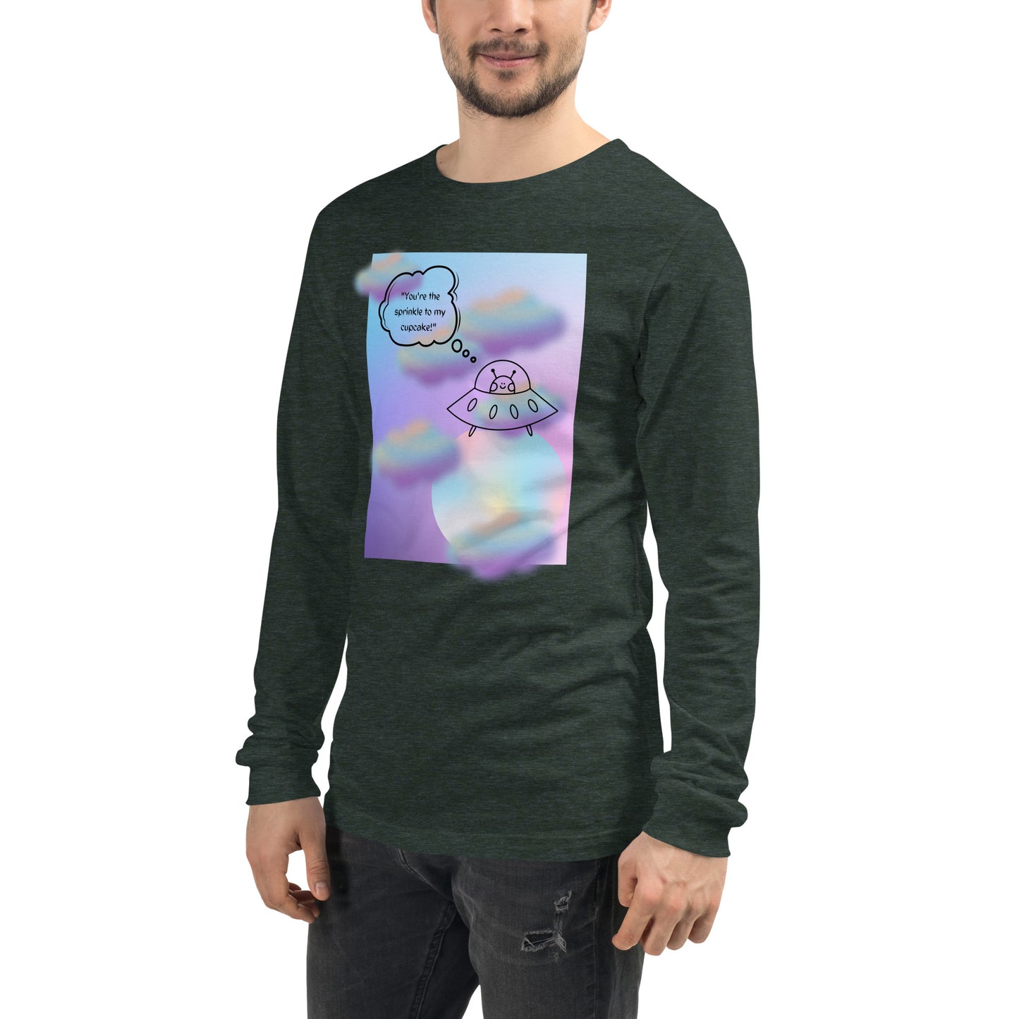 Sprinkle Theory Long Sleeve Shirt - Left Placement by R.A. Apparel, image 95, front view, left-side angle, selected colour, left placement.