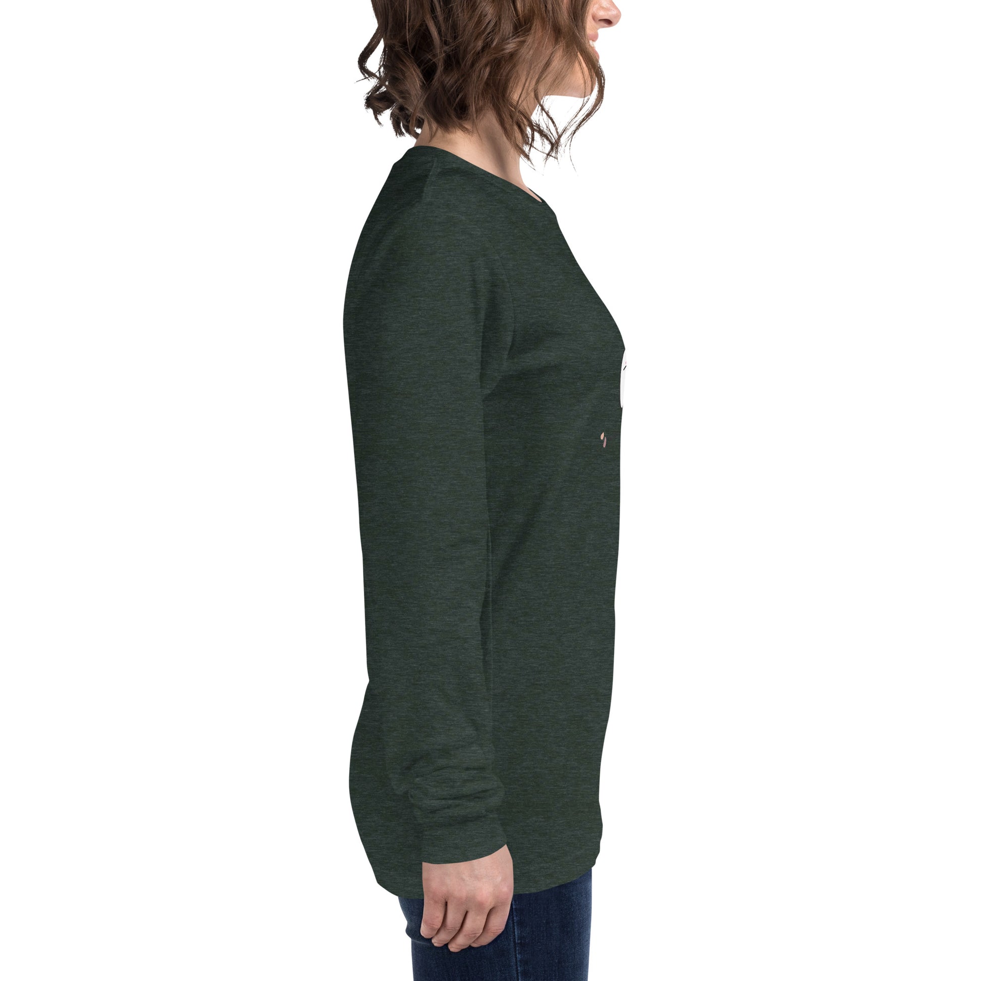 Image 95 of selected colour Cute Haunt Long Sleeve Shirt - Left Placement, with Too Cute to Spook artwork visible in right-side angle.