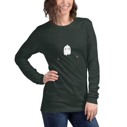Cute Haunt Long Sleeve Shirt - Left Placement image 96: selected colour version with front view, right-side angle of the Too Cute to Spook range.