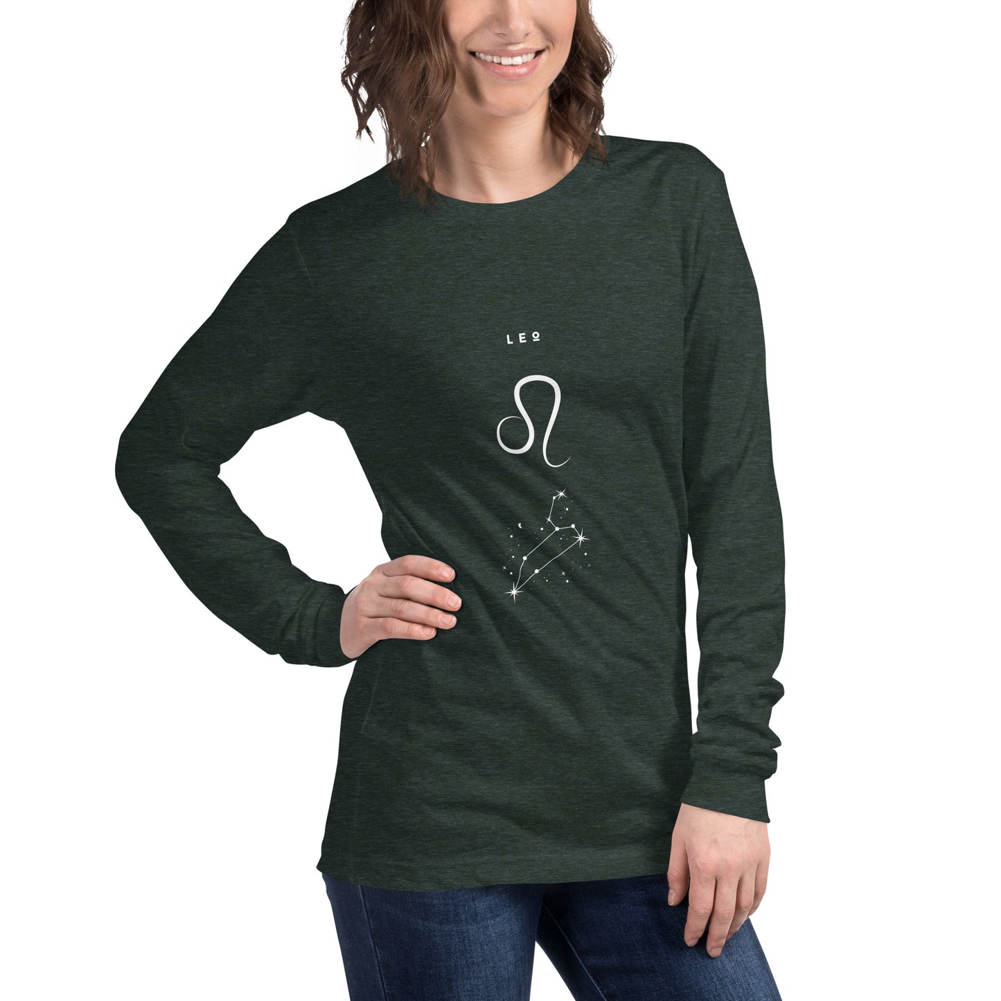 Solmane Long Sleeve Shirt - Left Placement by R.A. Apparel, image 60, front view, right-side angle, Heather Deep Teal, size 2XL, left placement.