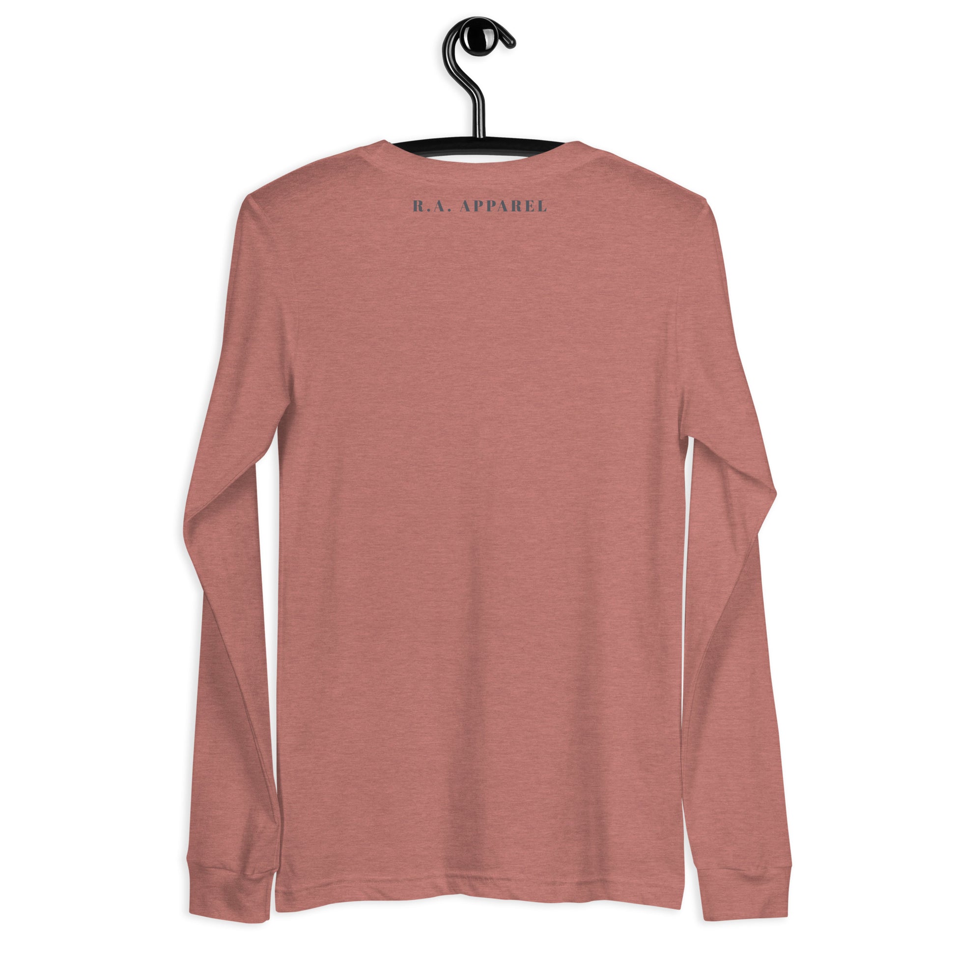 Astral Circle Long Sleeve Shirt - Left Placement by R.A. Apparel, image 16, back view, Navy, size L, left placement.