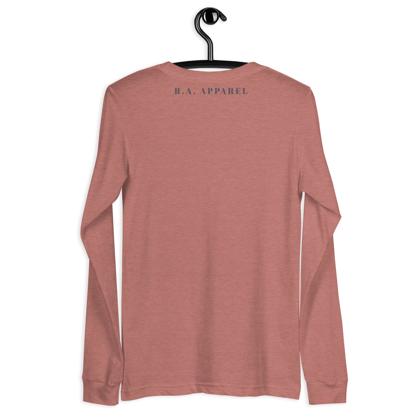 Summitline Long Sleeve Shirt - Left Placement image 16: Navy version, size L with back view of the Mountain Range range.