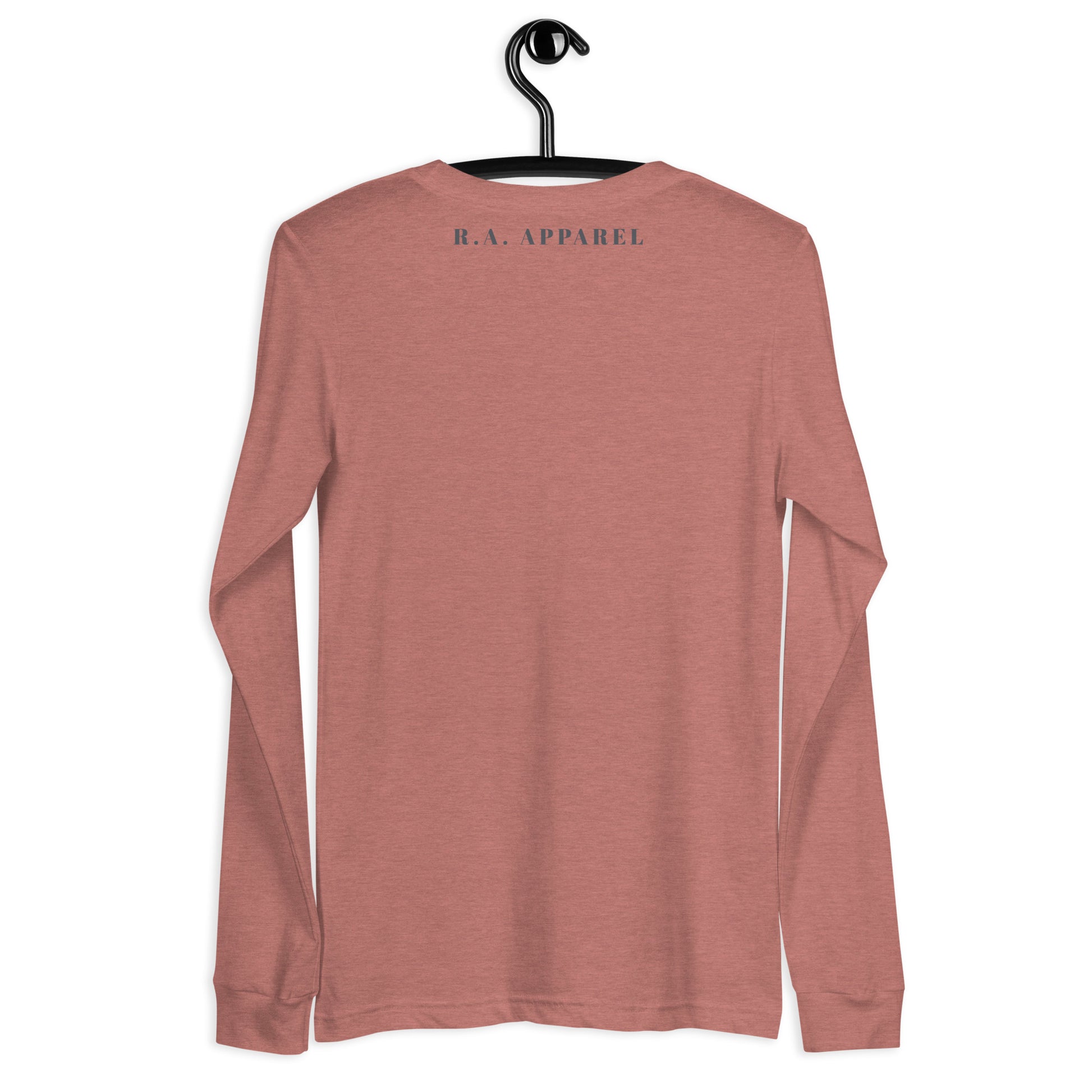Summitline Long Sleeve Shirt - Left Placement image 16: Navy version, size L with back view of the Mountain Range range.