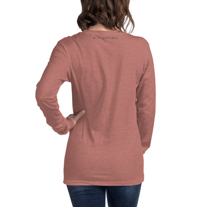 Zenline Long Sleeve Shirt - Left Placement image 15: Navy version, size M with back view of the Pure Zen range.