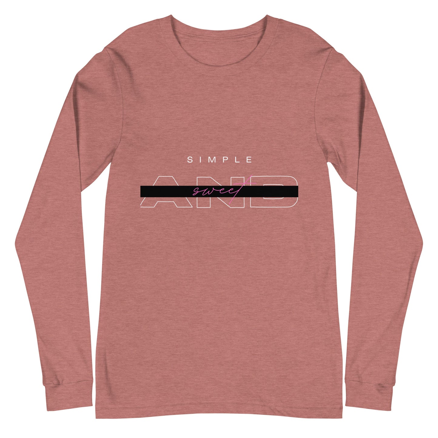 Image 14 of Navy Sweet Minimal Long Sleeve Shirt - Left Placement, size S, with Simple and Sweet artwork visible in front view.
