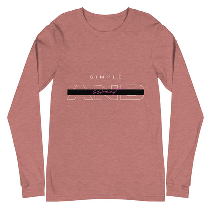 Image 14 of Navy Sweet Minimal Long Sleeve Shirt - Left Placement, size S, with Simple and Sweet artwork visible in front view.