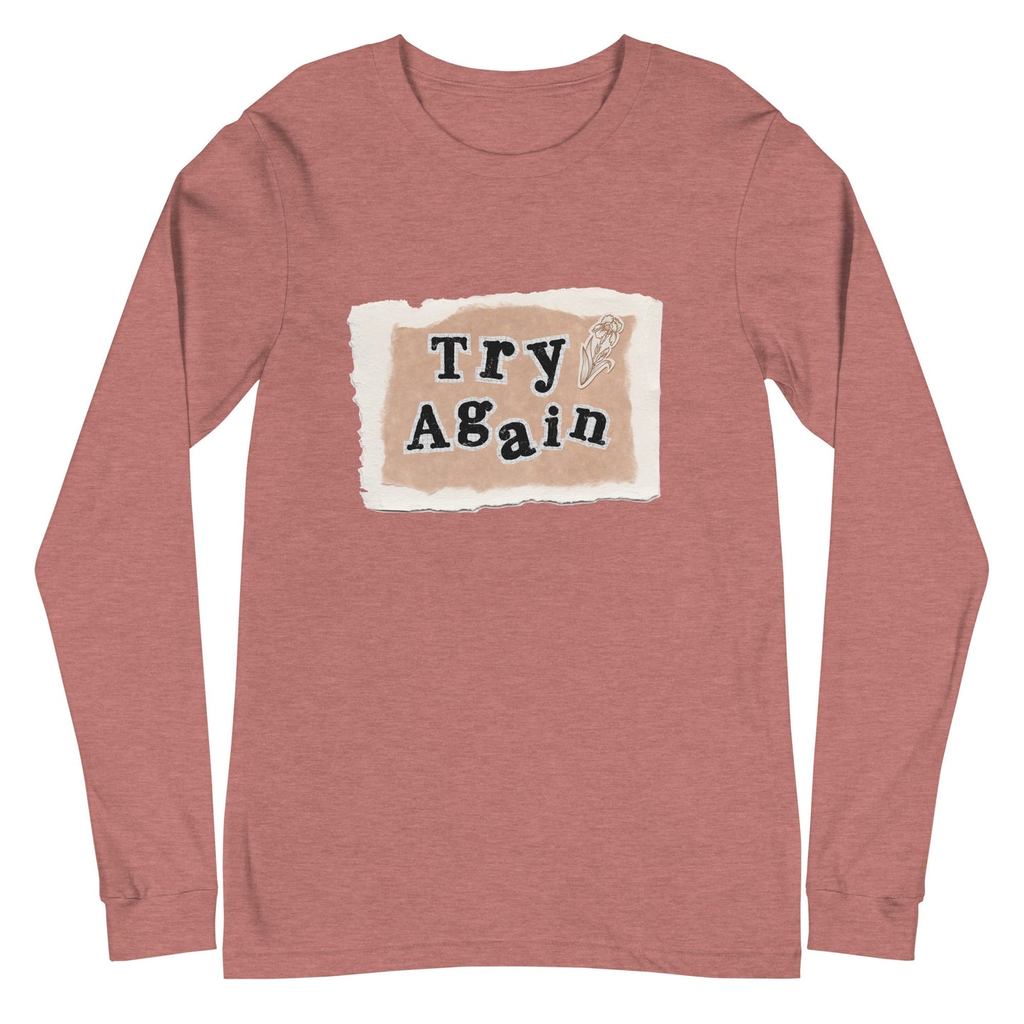 Retry Long Sleeve Shirt - Left Placement image 13 in Navy, size XS, showing front view for the Try Again design.