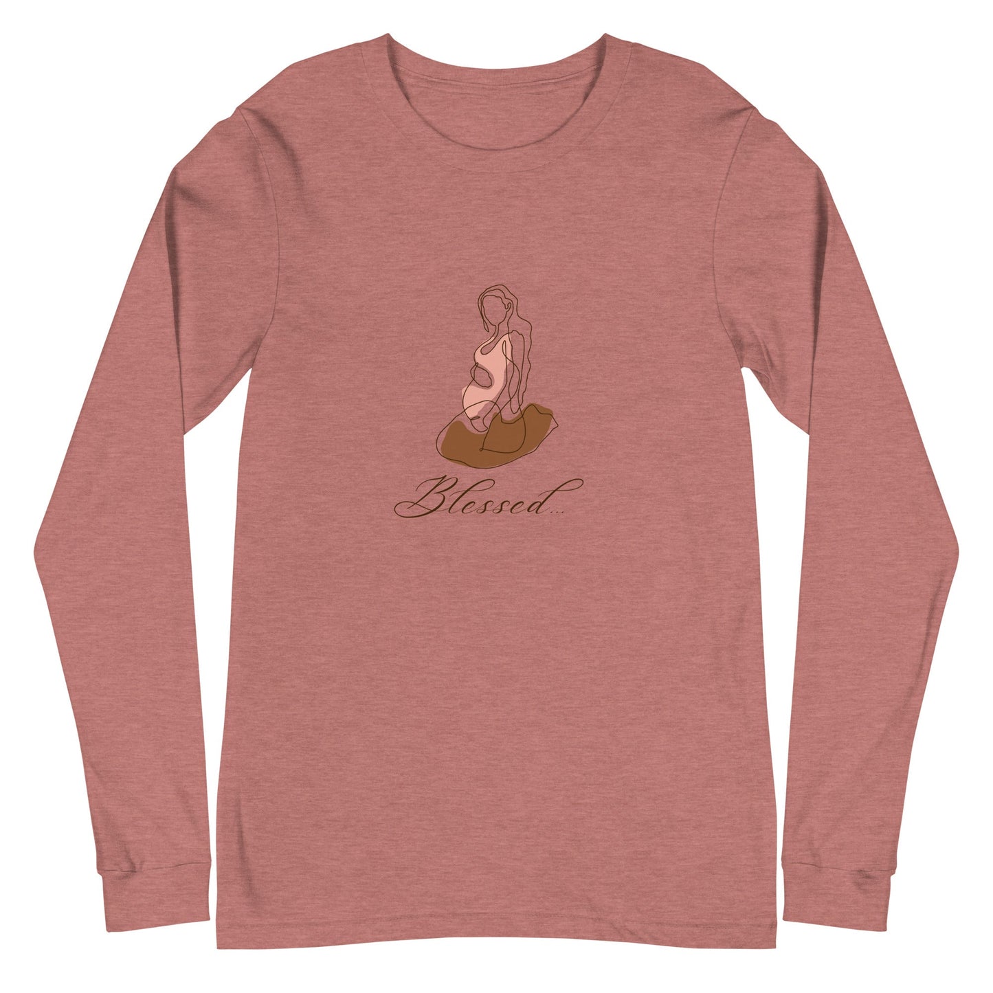 Grace Mark Long Sleeve Shirt - Left Placement image 13 in Navy, size XS, showing front view for the Blessed design.