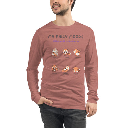 Mood Diary Long Sleeve Shirt - Left Placement image 49: Heather Deep Teal version, size L with front view of the My Daily Moods range.