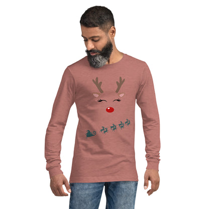 Northern Run Long Sleeve Shirt - Left Placement product image 15 in Red, size M, with front view and left placement.