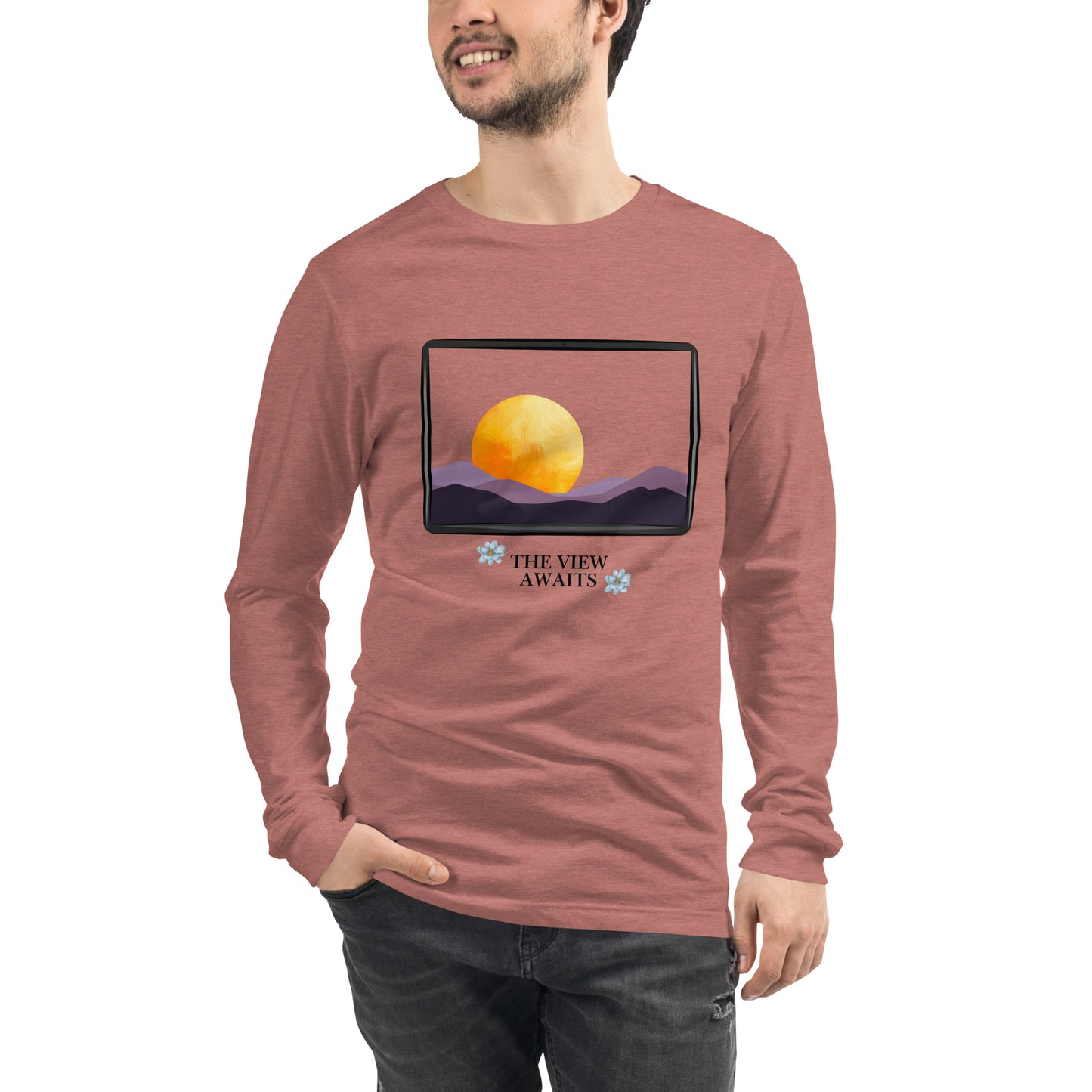 Avenor Long Sleeve Shirt image 67 in Gold, size M, showing front view for the The View Awaits design.
