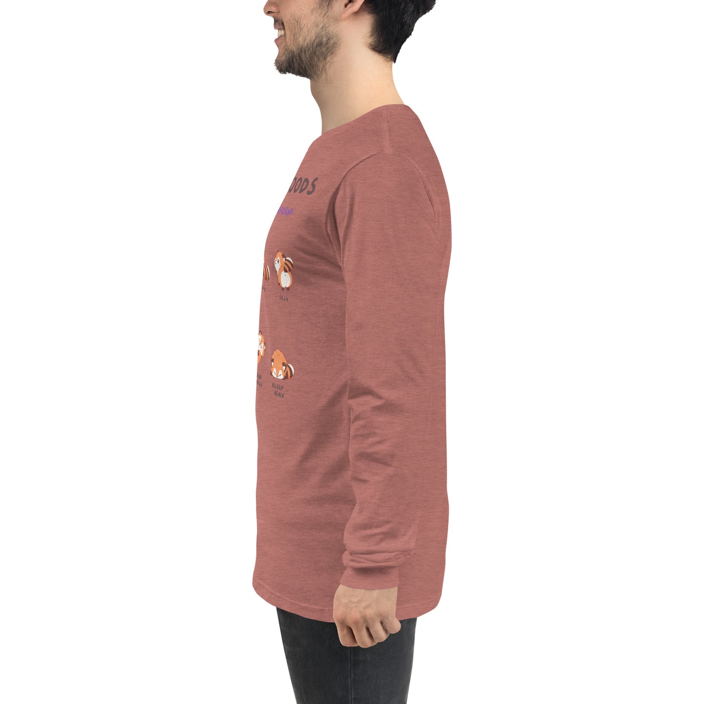 Mood Diary Long Sleeve Shirt - Left Placement by R.A. Apparel, image 51, left-side angle, Poppy, size XS, left placement.